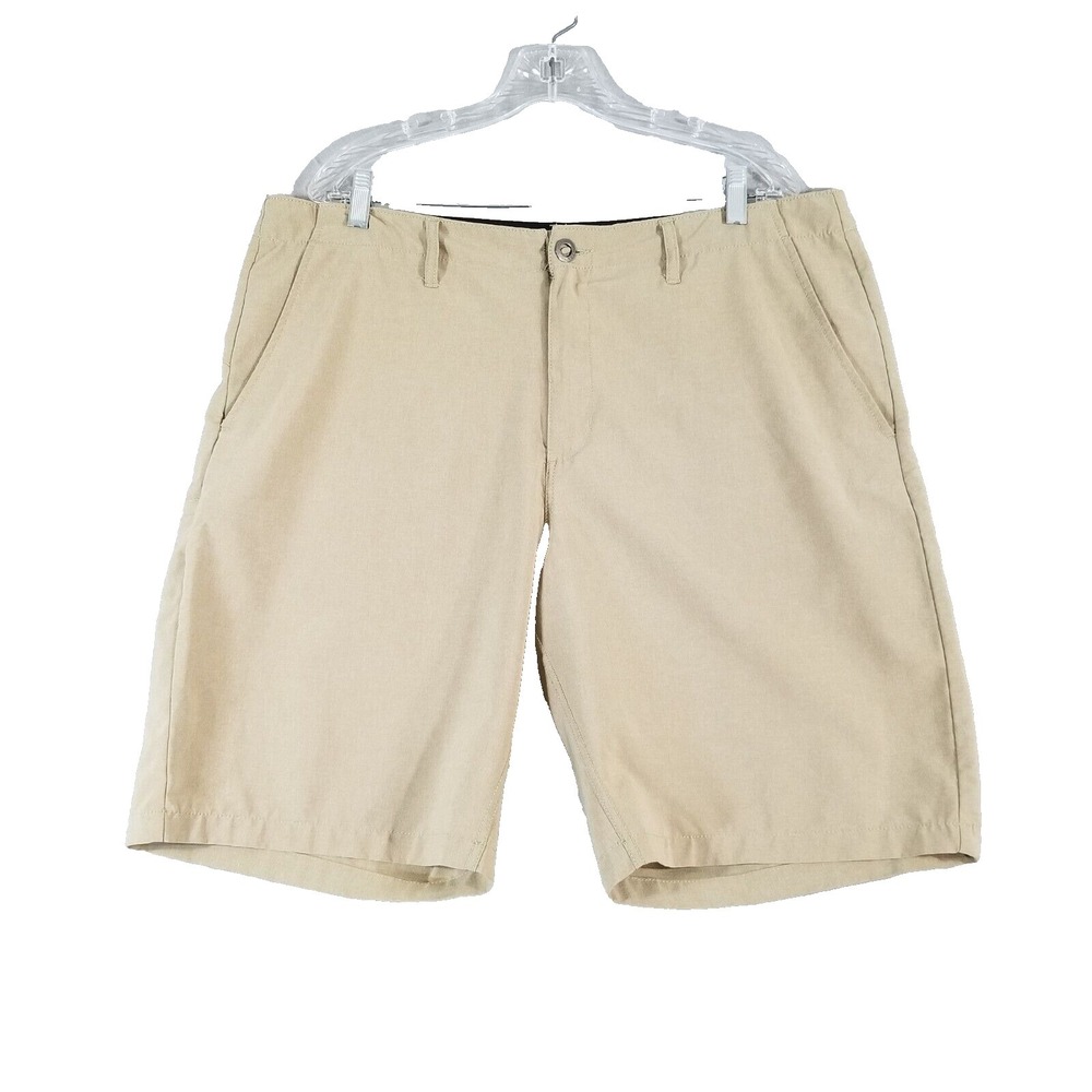 Volcom shorts mens 38 x 10 surf & turf hybrid beige Dri-Fit Flex stretch outdoor